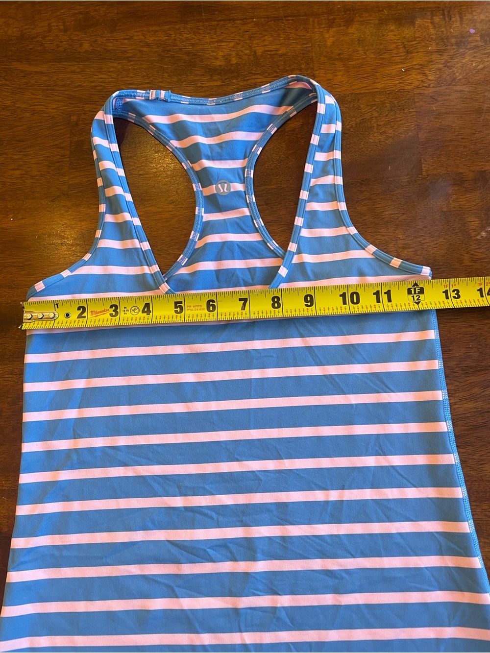 Lululemon Cool Racerback Tank Blue Pink Stripe *No Size Tag ~6 - Picture 6 of 6